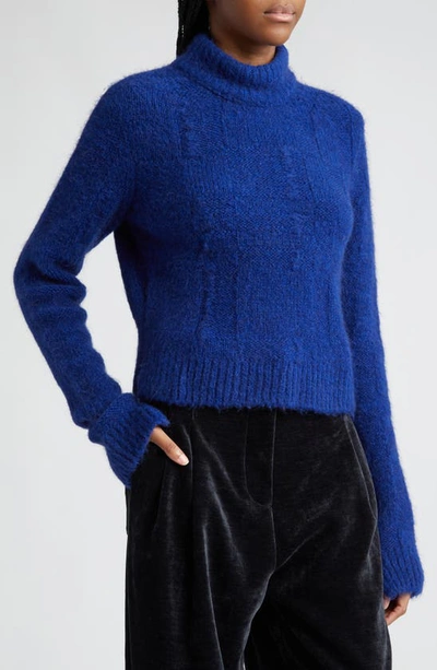 Shop Proenza Schouler Brigitt Turtleneck Sweater In Cobalt Melange