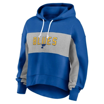 Shop Fanatics Branded Blue St. Louis Blues Filled Stat Sheet Pullover Hoodie