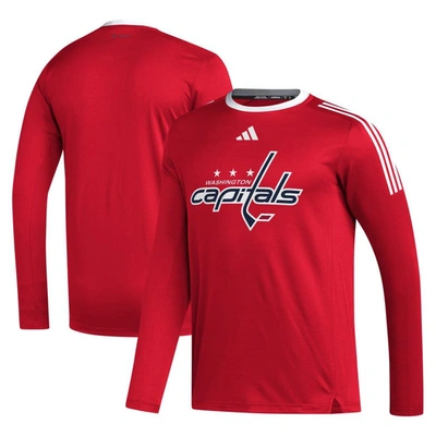 Shop Adidas Originals Adidas Red Washington Capitals Aeroready® Long Sleeve T-shirt