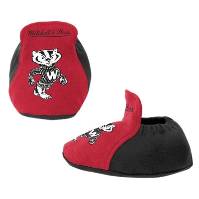 Shop Mitchell & Ness Infant  Black/red Wisconsin Badgers 3-pack Bodysuit, Bib And Bootie Set