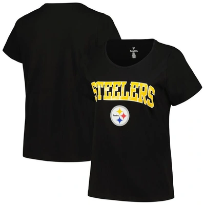 Shop Fanatics Branded Black Pittsburgh Steelers Plus Size Arch Over Logo T-shirt
