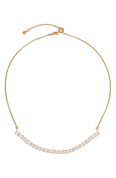 Shop Ted Baker Mellri Icon Cubic Zirconia Necklace In Gold Tone/ Clear Crystal