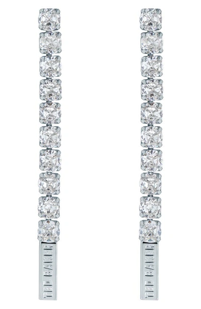 Shop Ted Baker Mellsie Icon Cubic Zirconia Drop Earrings In Silver Tone/ Clear Crystal