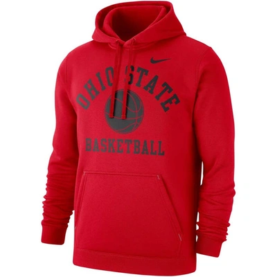 Shop Nike Scarlet Ohio State Buckeyes Basketball Club Fleece Pullover Hoodie