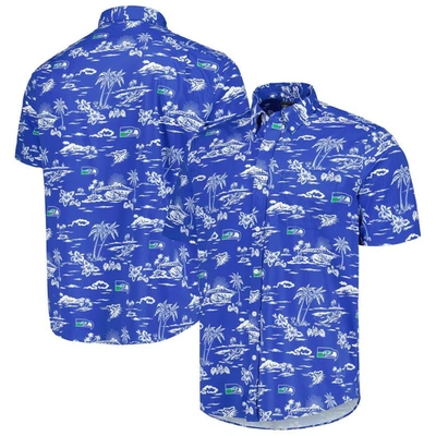 Shop Reyn Spooner Royal Seattle Seahawks Throwback Kekai Print Button-up Shirt