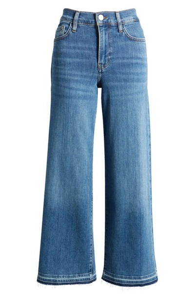 Shop Frame Pixie Le Slim Palazzo Wide Leg Jeans In Jetty