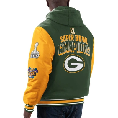 Shop G-iii Sports By Carl Banks Green/gold Green Bay Packers Player Option Full-zip Hoodie