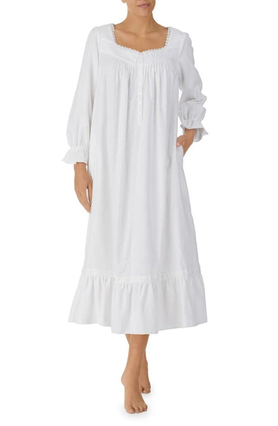 Shop Eileen West Long Sleeve Cotton Ballet Nightgown In White