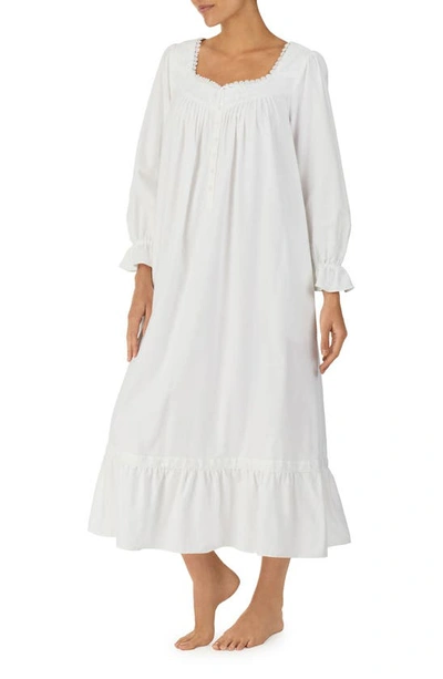 Eileen West Long Sleeve Cotton Ballet Nightgown In White