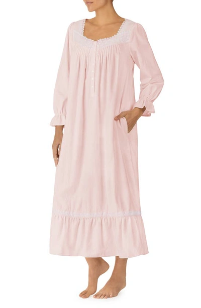 Shop Eileen West Long Sleeve Cotton Ballet Nightgown In Blush