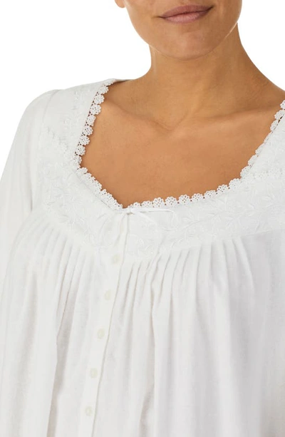 Eileen West Long Sleeve Cotton Ballet Nightgown In White