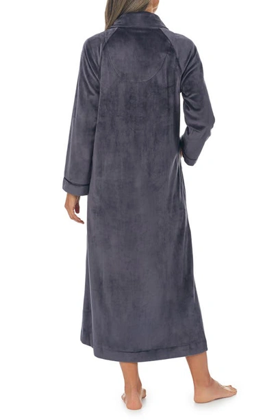 Shop Eileen West Zip-up Longline Robe In Charcoal