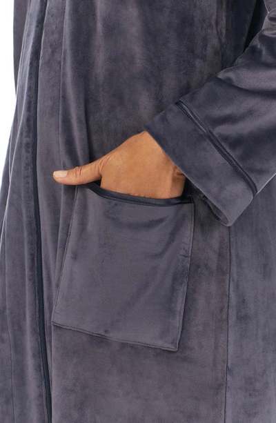 Shop Eileen West Zip-up Longline Robe In Charcoal
