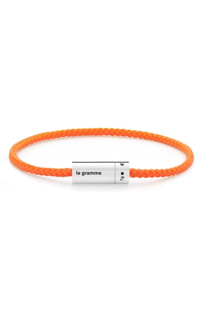 Shop Le Gramme 7g Nato Polished Sterling Silver Orange Cable Bracelet