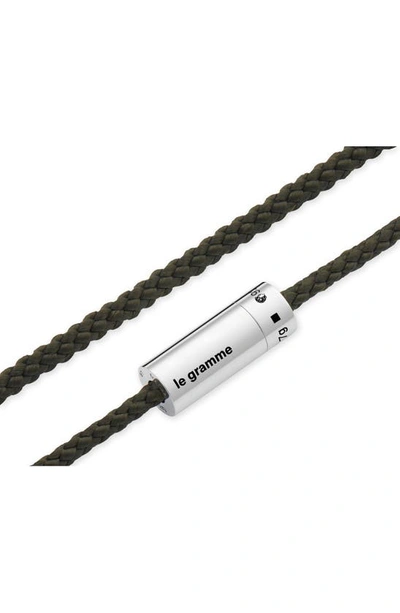 Shop Le Gramme 7g Nato Polished Sterling Silver Khaki Cable Bracelet