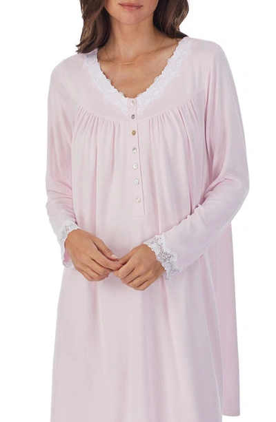 Eileen West Long Sleeve Short Nightgown In Pink
