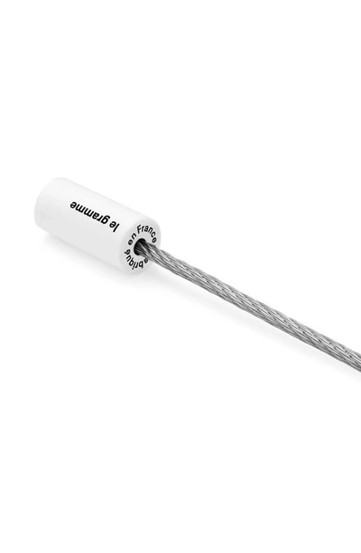 Shop Le Gramme 5g Brushed White Ceramic Clasp Cable Bracelet