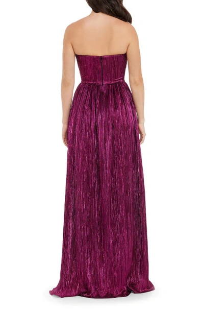 Shop Dress The Population Audrina Strapless Gown In Fuchsia
