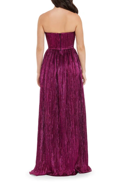 Dress The Population Audrina Strapless Gown In Fuchsia
