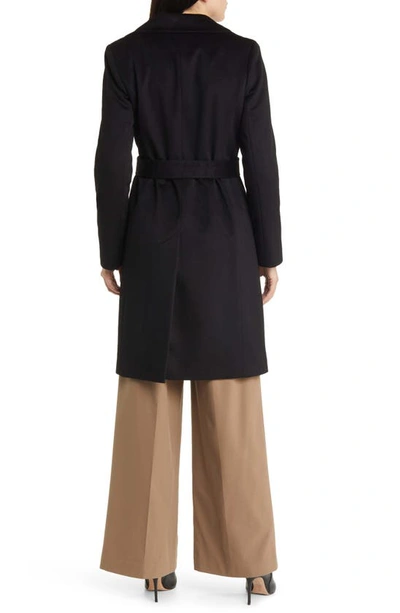 Shop Fleurette Casey Belted Cashmere Wrap Coat In Black