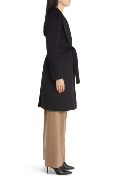 Fleurette Casey Belted Cashmere Wrap Coat In Black