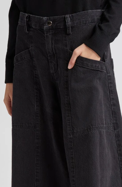 Shop Sea Velma Oversize Wide Leg Jeans In Black