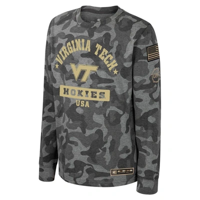 Shop Colosseum Youth  Camo Virginia Tech Hokies Oht Military Appreciation Dark Star Long Sleeve T-shirt