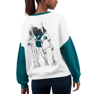 Shop G-iii 4her By Carl Banks White Philadelphia Eagles A-game Pullover Sweatshirt
