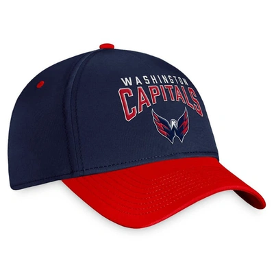 Shop Fanatics Branded Navy/red Washington Capitals Fundamental 2-tone Flex Hat