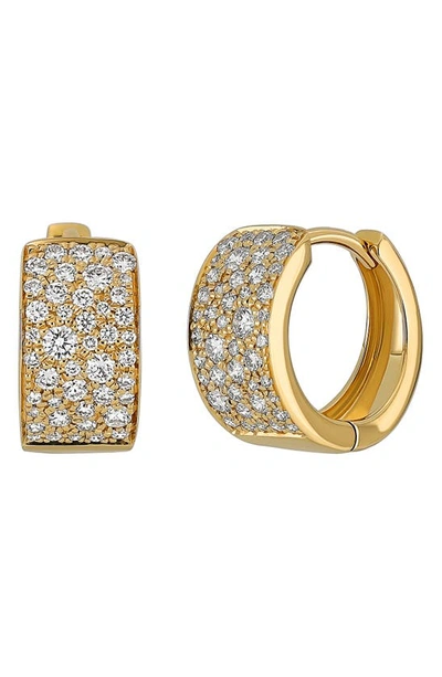 Shop Bony Levy Mika Pavé Diamond Hoop Earrings In 18k Yellow Gold