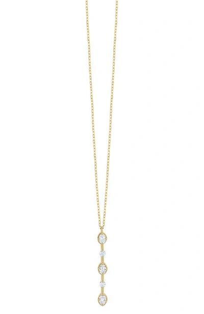 Shop Bony Levy Aviva Drop Diamond Pendant Y-necklace In 18k Yellow Gold