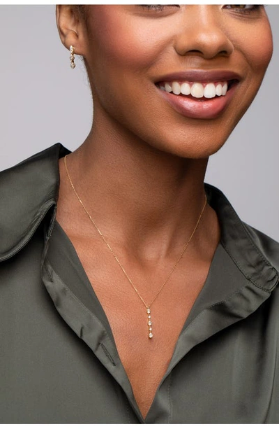 Shop Bony Levy Aviva Drop Diamond Pendant Y-necklace In 18k Yellow Gold