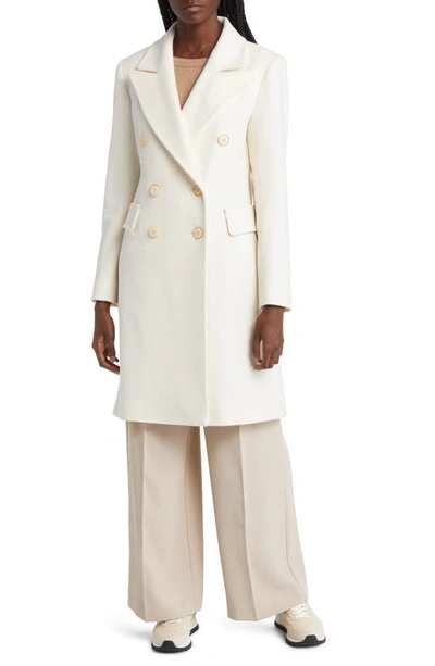 Shop Fleurette Ari Double Breasted Wool Coat In Parchment