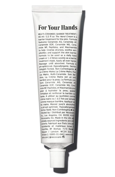 Necessaire The Hand Cream - Barrier Treatment With 5 Ceramides, 5 Peptides + Niacinamide 2.2 oz / 65 ml