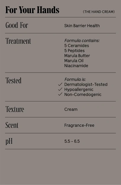 Necessaire The Hand Cream - Barrier Treatment With 5 Ceramides, 5 Peptides + Niacinamide 2.2 oz / 65 ml