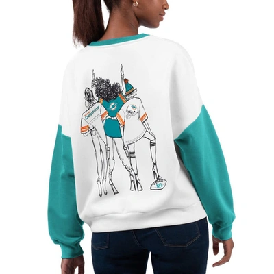 Shop G-iii 4her By Carl Banks White Miami Dolphins A-game Pullover Sweatshirt
