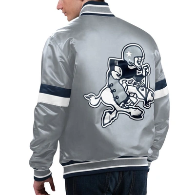 Shop Starter Silver Dallas Cowboys Home Game Satin Full-snap Varsity Jacket