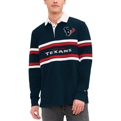Shop Tommy Hilfiger Navy Houston Texans Cory Varsity Rugby Long Sleeve T-shirt