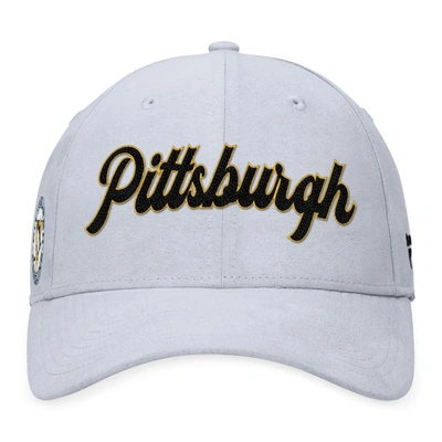 Shop Fanatics Branded Gray Pittsburgh Penguins Heritage Vintage Suede Adjustable Hat