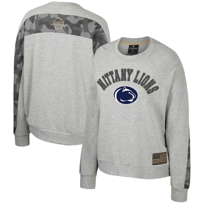 Shop Colosseum Heather Gray Penn State Nittany Lions Oht Military Appreciation Flag Rank Dolman Pullover