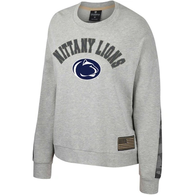 Shop Colosseum Heather Gray Penn State Nittany Lions Oht Military Appreciation Flag Rank Dolman Pullover