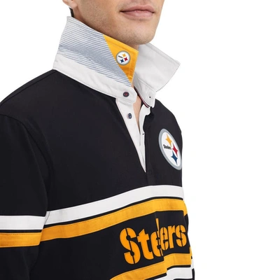 Shop Tommy Hilfiger Black Pittsburgh Steelers Cory Varsity Rugby Long Sleeve T-shirt