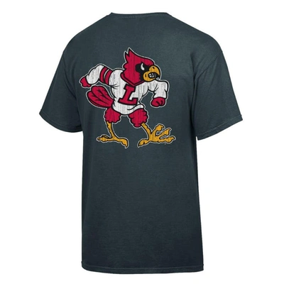 Shop Comfort Wash Charcoal Louisville Cardinals Vintage Logo T-shirt
