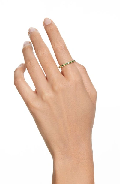 Swarovski Crystal Round Cut Matrix Ring In Green