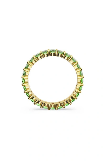 Swarovski Crystal Round Cut Matrix Ring In Green