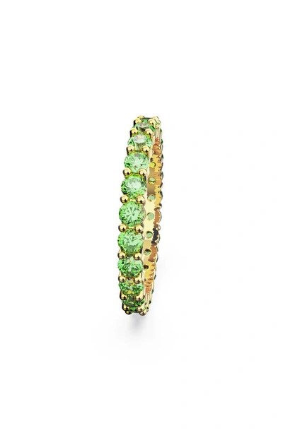 Swarovski Crystal Round Cut Matrix Ring In Green