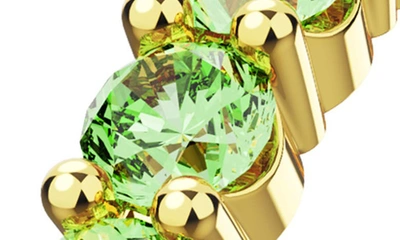 Swarovski Crystal Round Cut Matrix Ring In Green