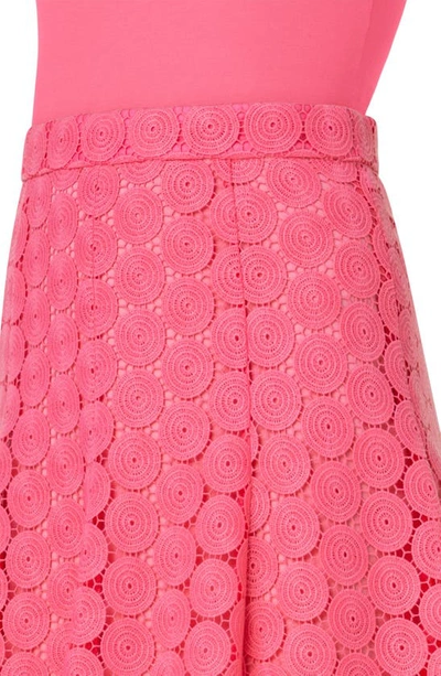 Akris Punto Dot Guipure Lace Flared Skirt In Flamingo