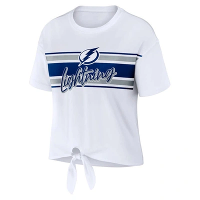 Shop Wear By Erin Andrews White Tampa Bay Lightning Front Knot T-shirt