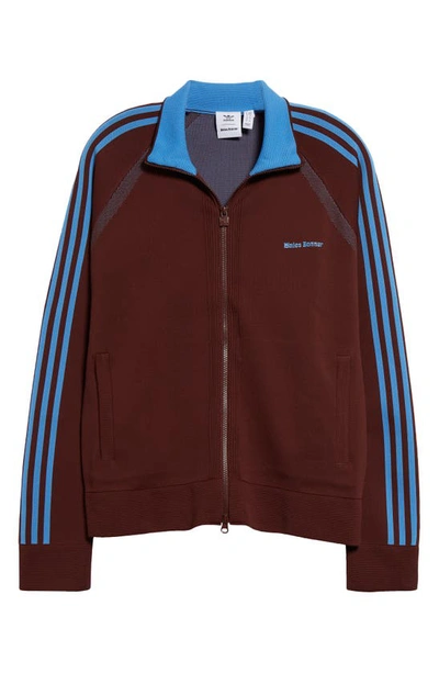 Shop Y-3 X Wales Bonner 3-stripes Recycled Polyester Track Jacket In Mystery Brown